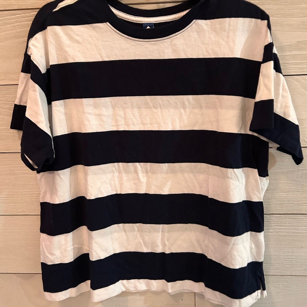 Old Navy Navy and White Striped Shirt